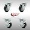 Service Caster 3 Inch SS Thermoplastic Rubber Wheel Swivel Top Plate Caster Set with 2 Brakes SCC-SS20S314-TPRB-2-TLB-2 - alternate 2
